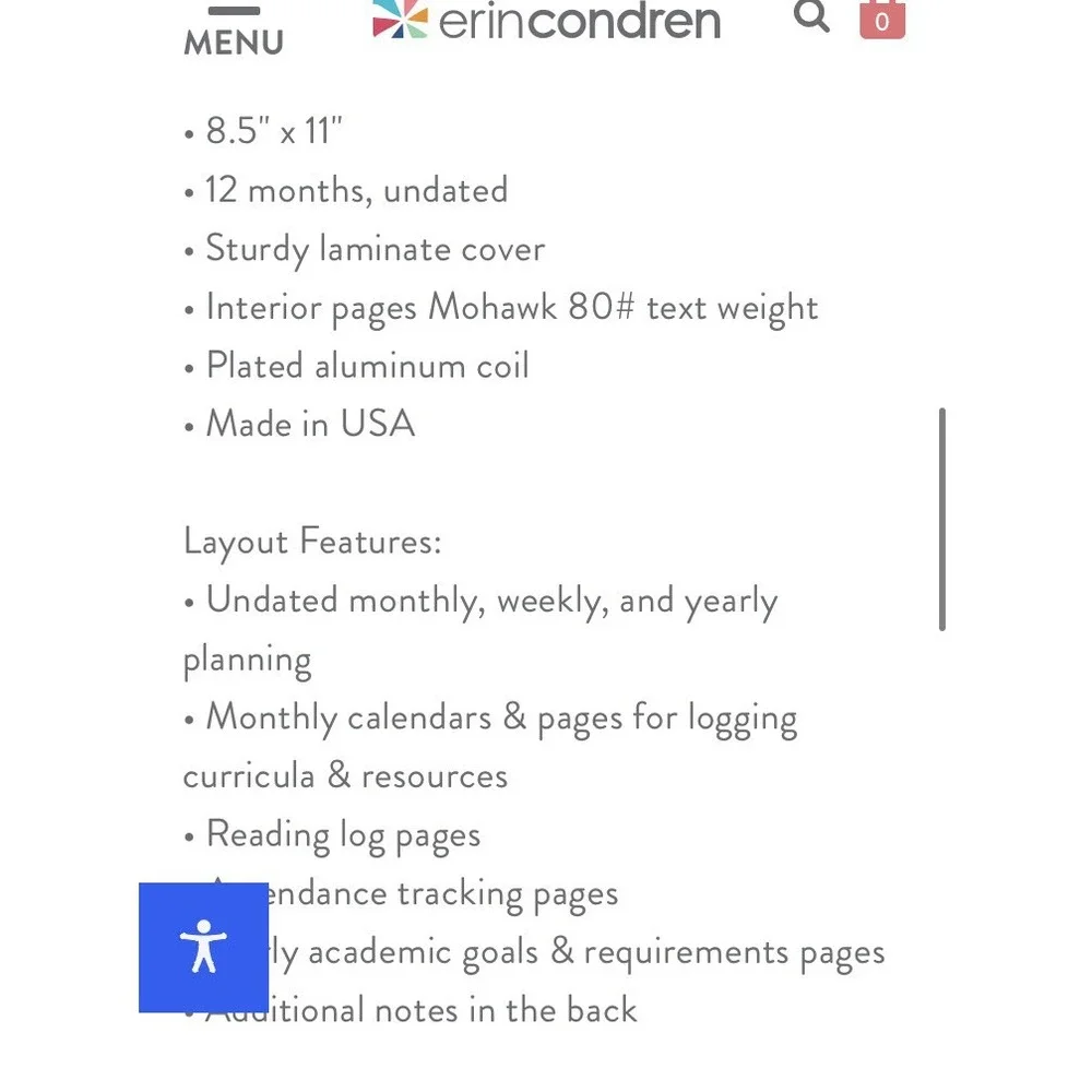 Undated Homeschool Planner 8.5